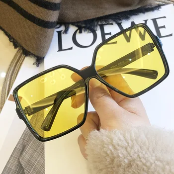 

2020 Korean-style White Ultra Large Box Women's Fashion Glasses Polarized Light Sunglasses Driving Driving Glasses Big Face Sun