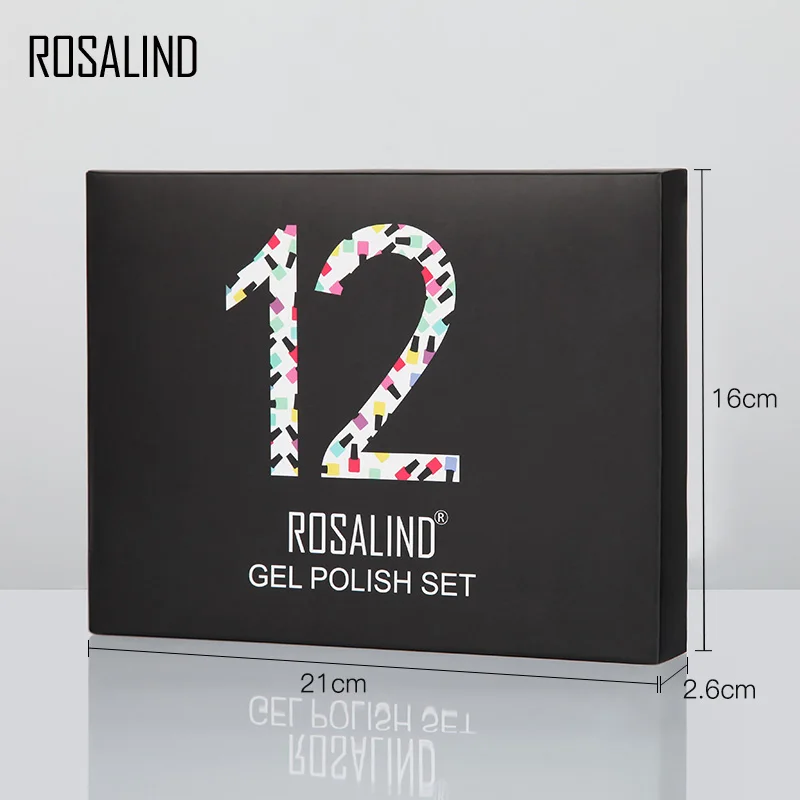 12PCS/LOT ROSALIND 7ml Glitter Neon Gel Nail Polish Set All For Manicure Semi Permanent Hybrid Varnishes Soak Off Nail Gel Kit 5