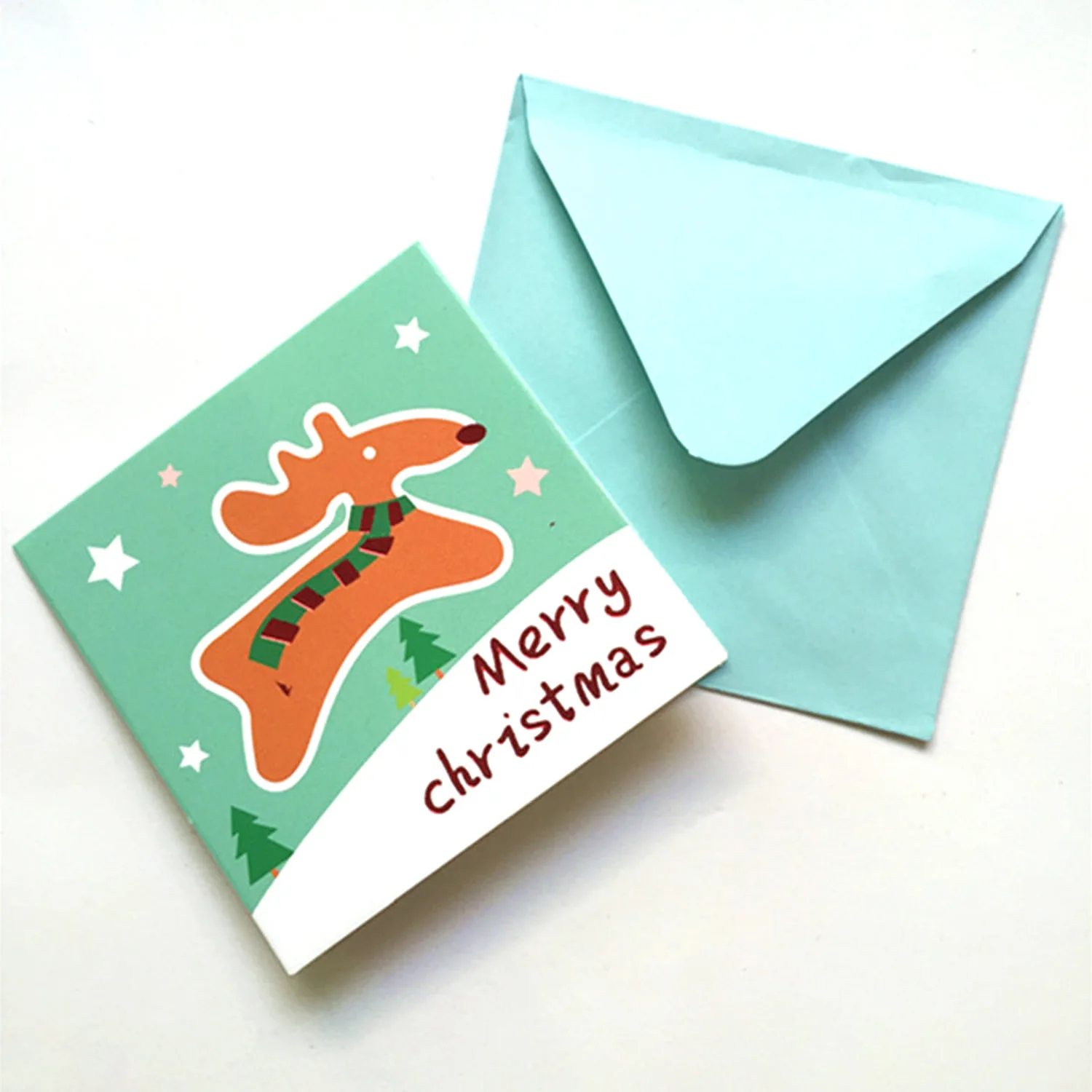20pcs 7x7 cm веселые рождественские поздравительные открытки маленькие милые Мультяшные зимние праздники рождественские открытки спасибо открытки случайные стили