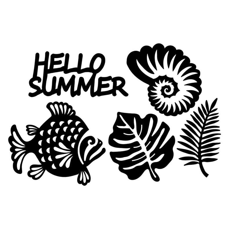 

YaMinSanNiO Leaves and Fish In The Ocean Conch Metal Cutting Dies for Scrapbooking New Die Cuts for Card Making Crafts Stencils