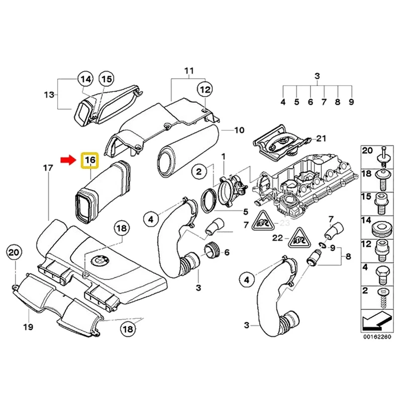 Шланг воздухозаборника двигателя автомобиля для BMW 3 серии E90 E91 320D 318D 7795284 13717795284