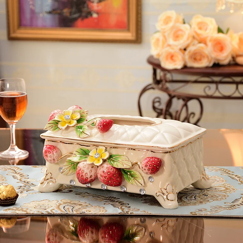 

Ceramic Tissue Box Removable Paper Rack Remote Control Storage Organization Bathroom Roll Holder Carving Wedding Gifts New