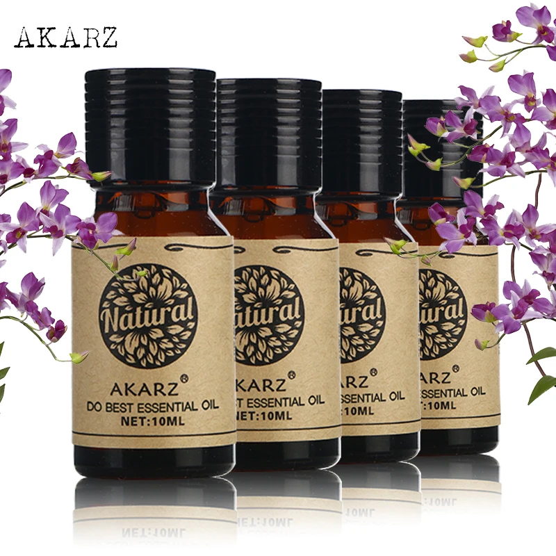 

AKARZ Tea Tree Lavender Coconut Patchouli Essential Oil Pack Aromatherapy, Massage Spa Bath 10ml*4