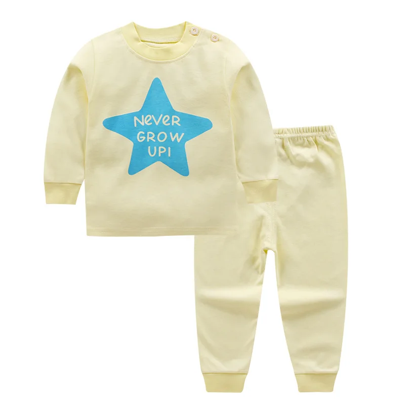 Новые детские пижамные комплекты для мальчиков и девочек Милая футболка с длинными рукавами и принтом с героями мультфильмов топы и штаны осенняя одежда для сна для малышей - Color: Style6