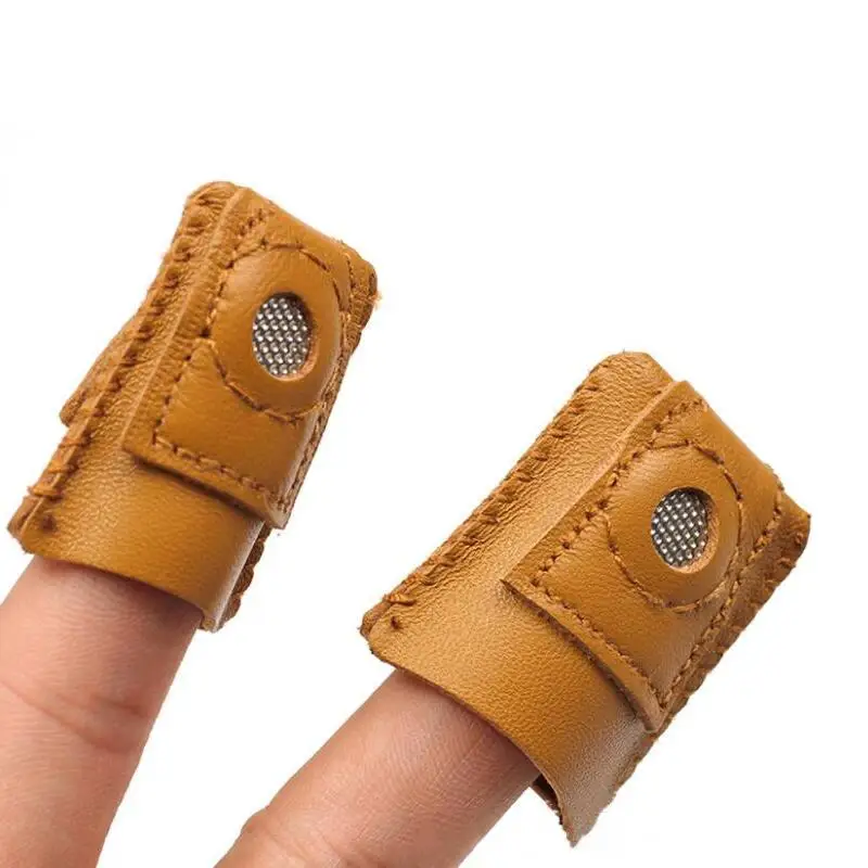 

1pcs M/L Size Soft Accessory Quilting Artificial Sheepskin Thimble Knitting Tool Fittings Cowhide Thimble Sewing Tool