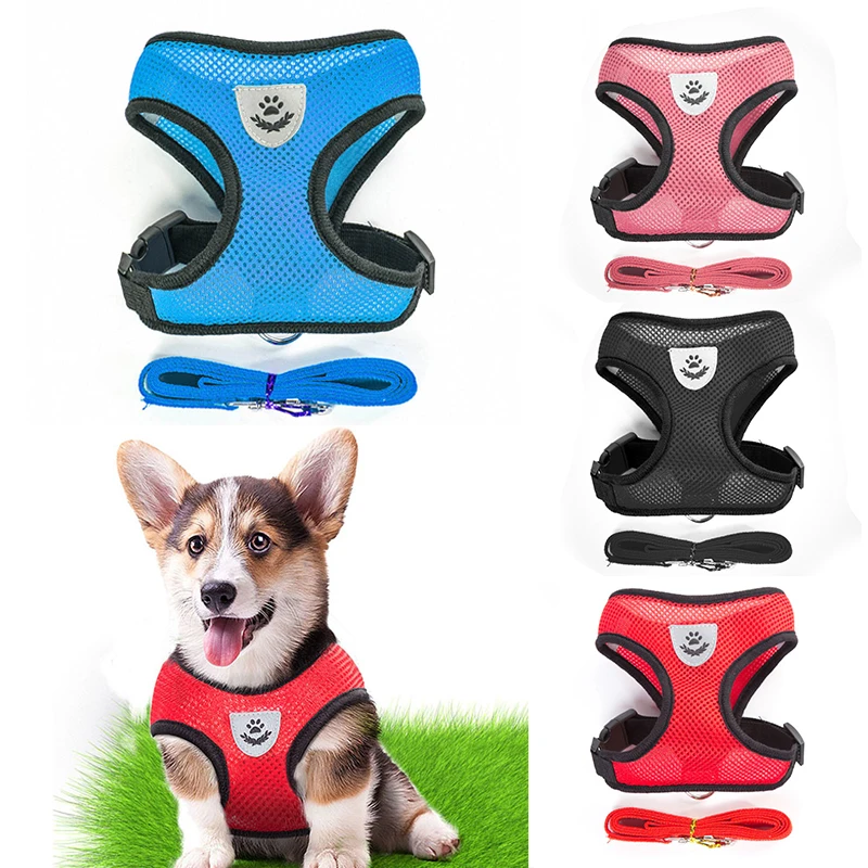 Breathable-Small-Dog-Pet-Harness-and-Leash-Set-Puppy-Cat-Vest-Harness-Collar-For-Chihuahua-Pug-(1)