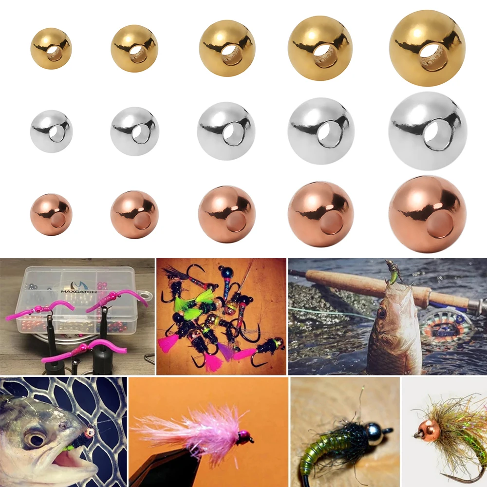 

25 Pcs Durable Nice-Designed Fishing High Quality Fly Tying Material Slotted Bead Tungsten Beads Tungsten Alloy