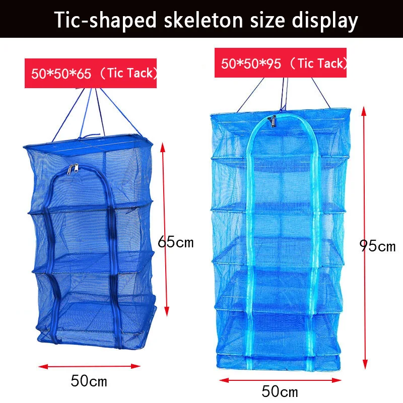 

6 Size Foldable 5 Layers Drying Net Fish Net Drying Rack Hanging Vegetable Fish Dishes Dryer Net PE Nylon Hanger Fish Net