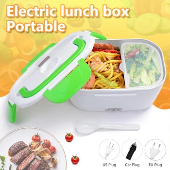 

12V Portable Electric Travel Lunch Food Warmer Plastic/Stainless Box Container Heating Container Car/Home Dual Use Liner 220/110