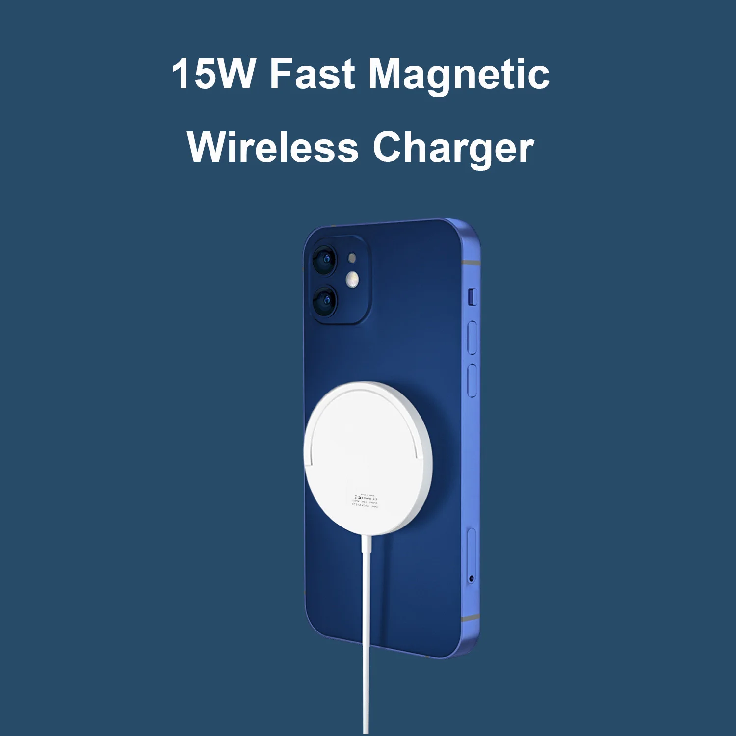 Магнитный Беспроводной Зарядное устройство с USB C интегрированный кабель Портативный для Мобильный телефон