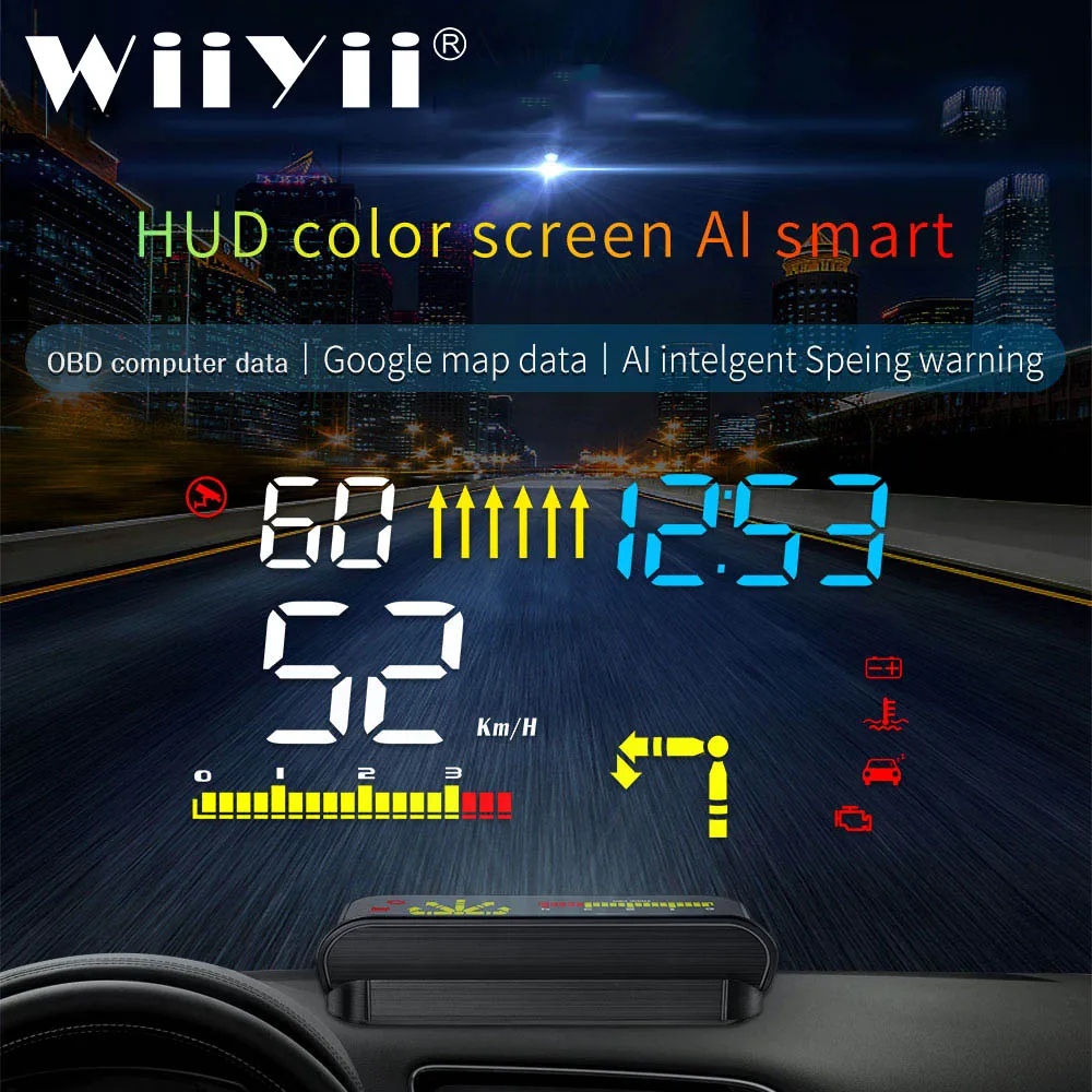 Автомобильный проектор GEYIREN M15 OBD2 HUD Дисплей спидометры Предупреждение