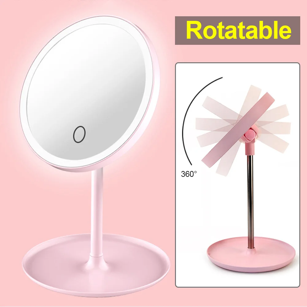 

LED Makeup Mirror Light USB Rechargeable Daylight Vanity mirror 3 Modes Light Brightness 360°Rotation Night Light For Women D30