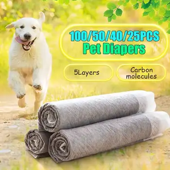 

25/40/50/100pcs Pet Dog Diapers Disposable Super Absorbent Dog Training Pee Pads Pets Nappy Diapers Dogs Cleaning Supplies