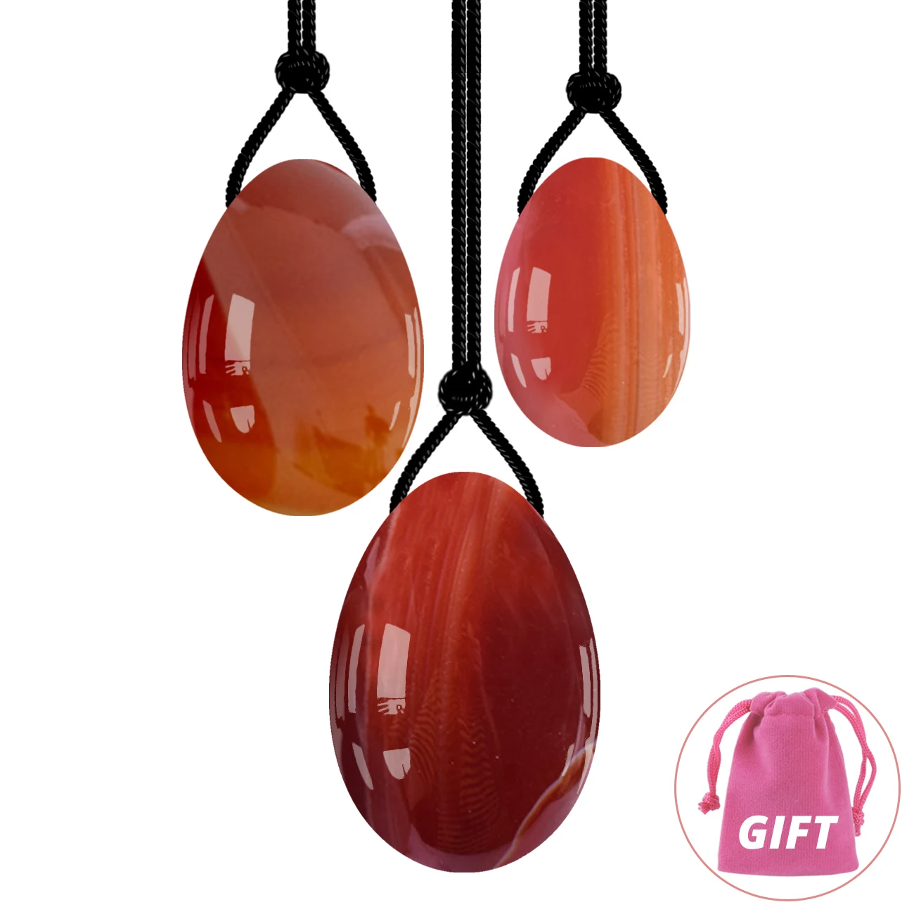 natural stone yoni egg drilled and undrilled dragon blood eggs for kegel exercise pelvic floor muscle training massage ball Red Agate Yoni Egg Drilled and Undrilled Jade Egg for Kegel Exercise Pelvic Floor Muscles Training Health Care Massage Ball