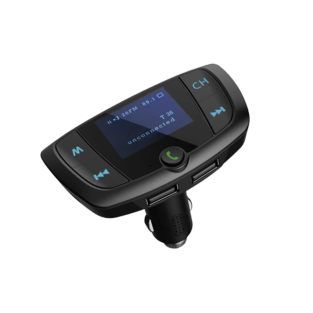1 шт. автомобильное зарядное устройство с двумя портами USB, автомобильное зарядное устройство для мобильного телефона, Mp3, FM, музыкальный плеер, автомобильный дисплей для диагностики напряжения