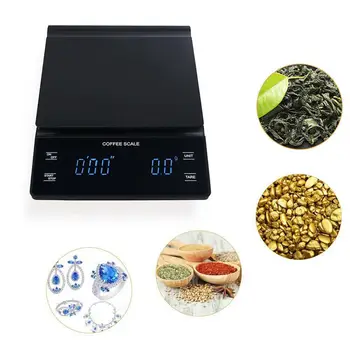 

Coffee Scales Digital Scale Jewelry Weight With Timer Electronic LCD Display Grams Kitchen Drug Weight Tool Drip Scale 40a