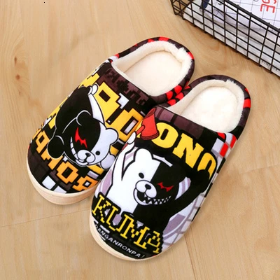 Темно-синий Зимние домашние тапочки; мужские и женские тапочки; Плюшевые японские тапочки с рисунками из мультфильмов; Аниме ONE PUNCH-Man ONE PICE Pantufa Zapatillas - Цвет: Темно-синий