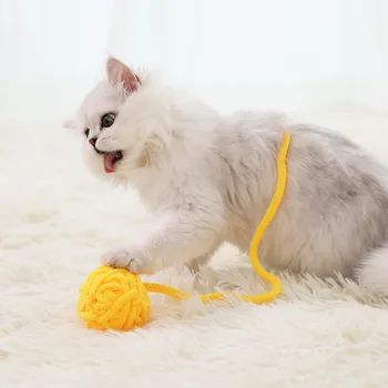 

Cat Toy Cat Teaser Cat Tetherball Molar Bite Wool Ball Kittens Kitten Own Play Pet Supplies Muppet