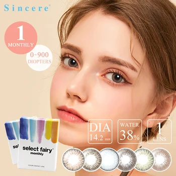 

2lenses/pair SELECT FAIRY colored contacts lenses 0-900 diopter for Eye Monthly throw beautiful pupil color contact lenses