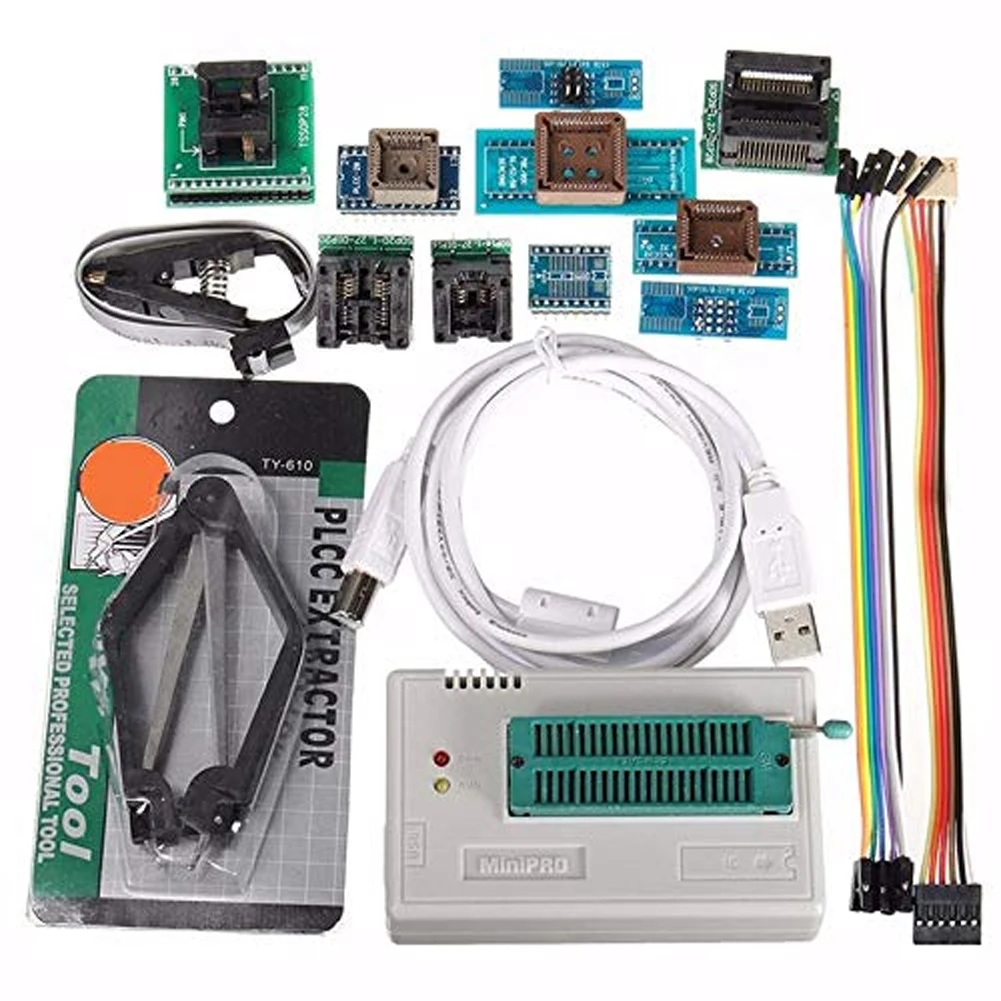 

TL866II Plus Multifunction Auto Minipro Notebook Programmer Kit BIOS Professional USB Flash Motherboard Accessories 10 Adapters