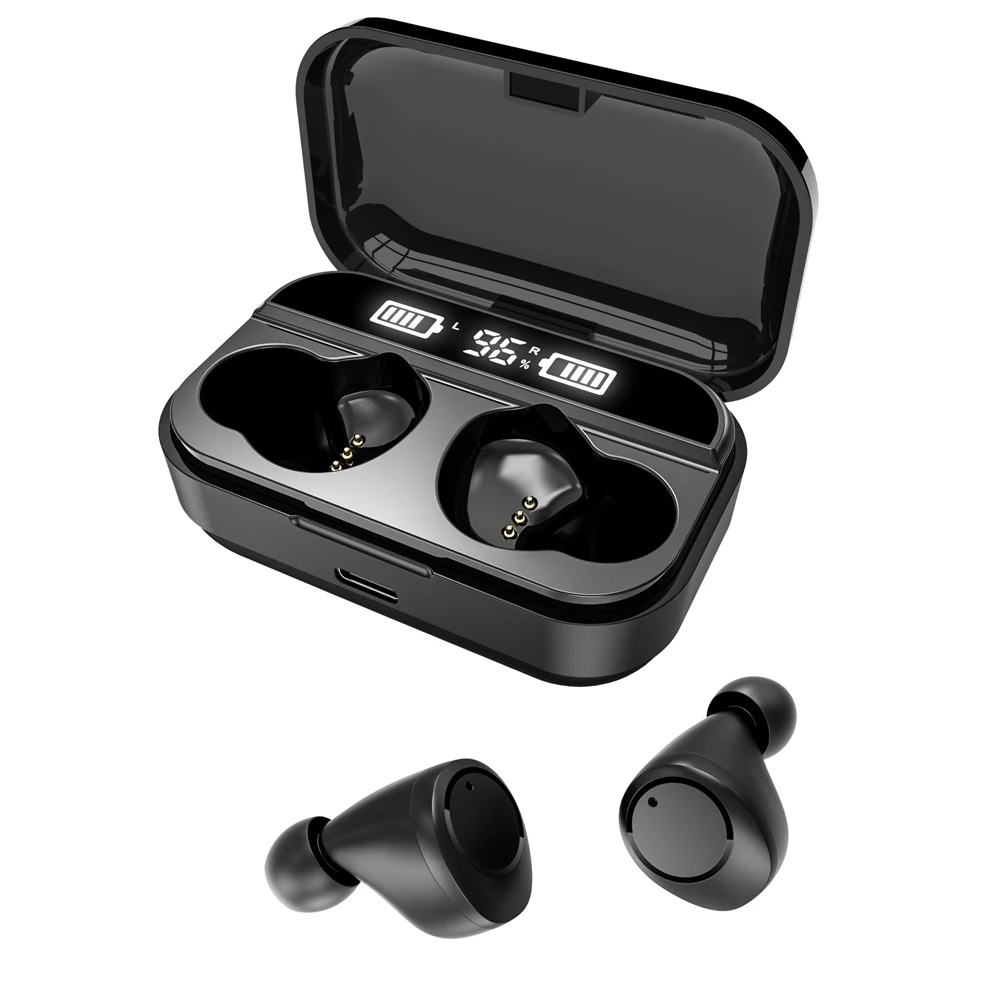 OLLIVAN TWS мини в ухо наушник с Bluetooth цифровой дисплей беспроводные наушники спортивные наушники HiFi стерео с зарядным чехол