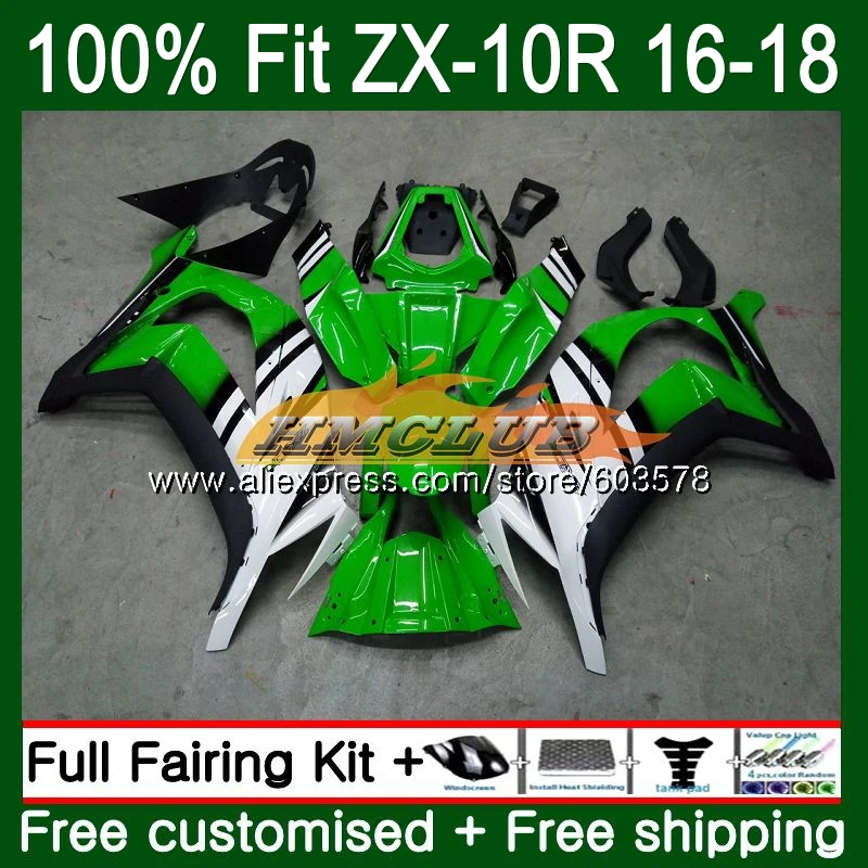 Инъекции для KAWASAKI ZX-10R 1000CC ZX10R 16, 17, 18, 120CL. 68 ZX1000 ZX 1000 ZX 10 сотрудников отдела исследований 10R OEM зеленый Глянец обтекатель - Цвет: No. 1