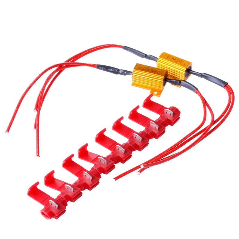 

2Pcs LED 25W 6.8Ohm DRL Fog Light Canbus Gold Load Resistor Decoder Fast Wiring