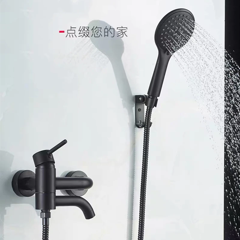 Bathtub Shower Faucet Wall Mounted Bathroom Shower Faucet ABS Hand-held Head Sets Bathroom Mixed Tap bathroom shower faucet set