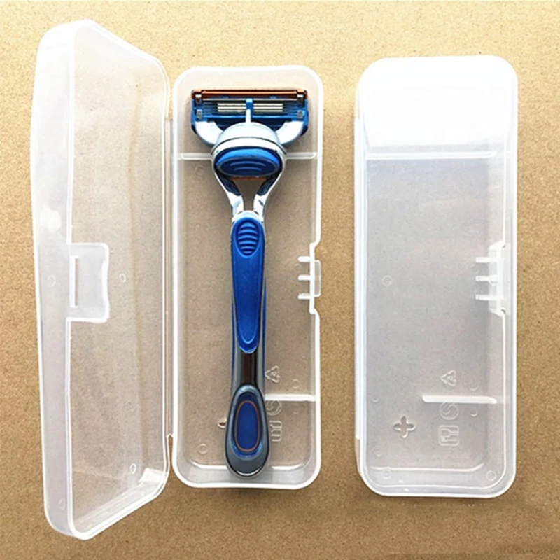 New 1pc Men Universal Shaver Storage Box Handle Box Full Transparent ...