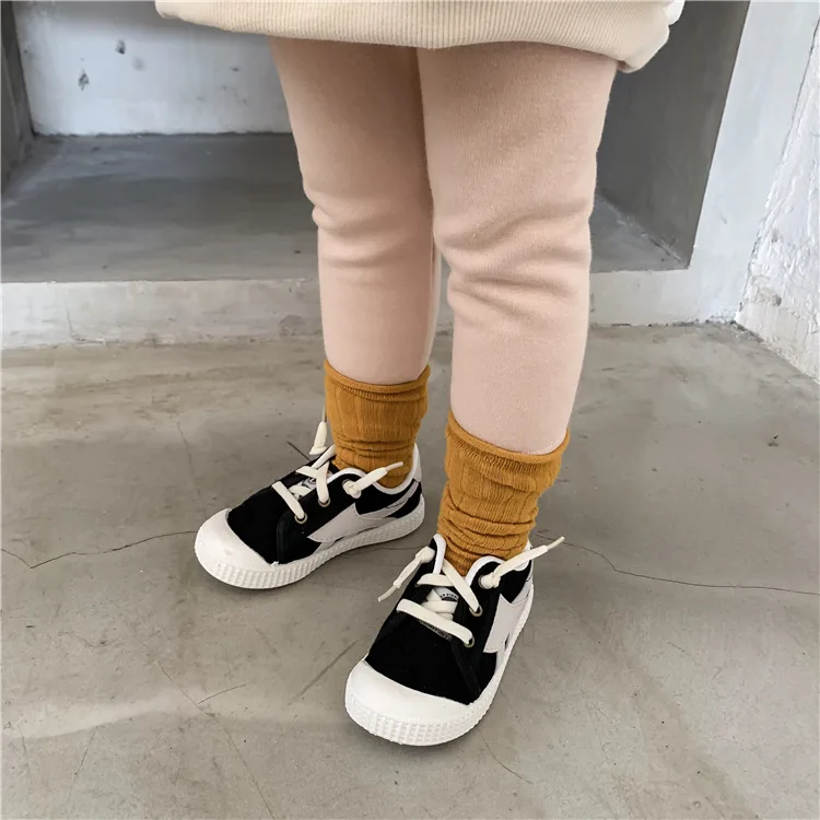 Nono Young LADY'S/ г. Зимние Детские плотные бархатные теплые леггинсы с рисунком для девочек; K124