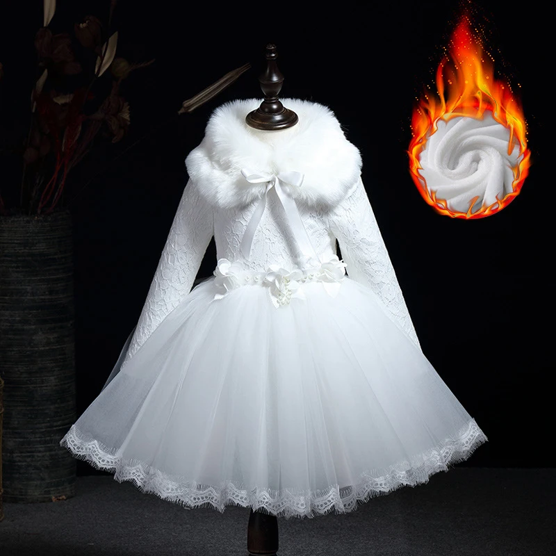 Детские зимние платья с длинными рукавами для девочек от 2 до 14 лет, элегантное бархатное вечернее платье для подростков, детская одежда на день рождения, Рождество