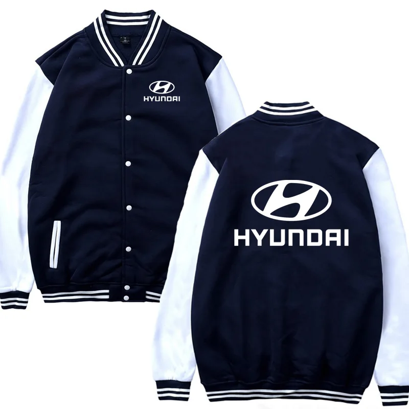 Мужская бейсбольная куртка автомобиль Hyundai Логотип Печать Повседневная хип хоп Harajuku толстовки мужская бейсбольная форма Slim Fit унисекс