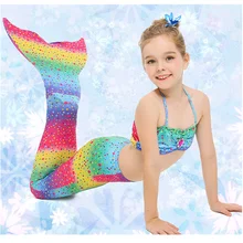 4 estilo Arco Iris color nignas natasion sirena cola disfraz Косплей nignos Traje de Bagno con/sin Fin