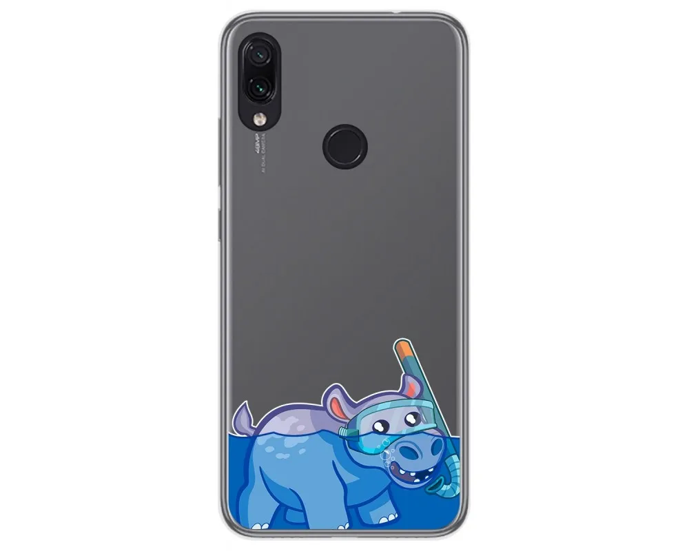 Clear Gel case for Xiaomi Redmi Note 7 design hiccup drawings | Мобильные телефоны и аксессуары