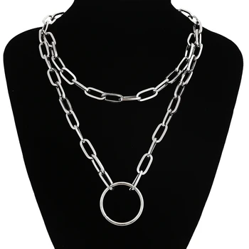 

Trendy Link Chain Necklaces For Women Men Chunky Thick Choker Jewelry On The Neck Fashion Female Egirl Eboy Grung Accessories