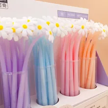 1 шт., 0,5 мм, черные чернила, хризантема, цветы, силиконовая гелевая ручка, водяные чернила, шариковые ручки, офисные, школьные принадлежности