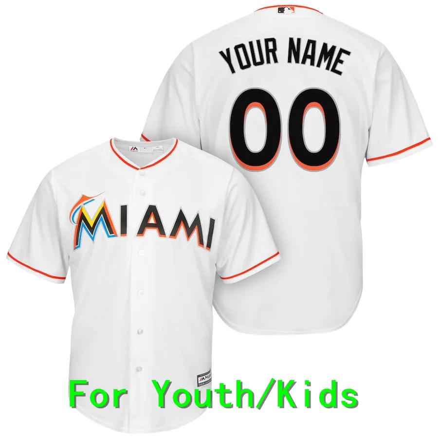 For Youth Kids Персонализированные A+++ хорошее качество, Майями, на заказ, любое имя и номер, для мужчин, женщин, молодежи, детей, Джерси - Цвет: For Youth Kids