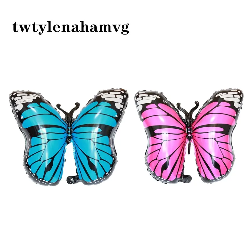 Pink blue butterfly new large aluminum foil balloons children like cartoon insect toys birthday wedding holiday party decoration