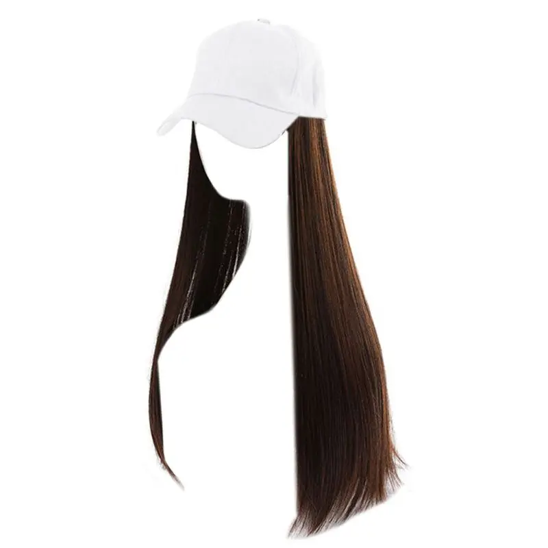 

Wig Hat Baseball Cap with Synthetic Hair Extension Long Straight WigsKYK00240