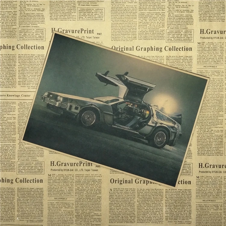 Back to The Future Posters Sci-fi Propaganda Retro Kraft Film Poster Decorative DIY Wall Canvas Sticker Home Bar Art Posters - Цвет: Сливовый