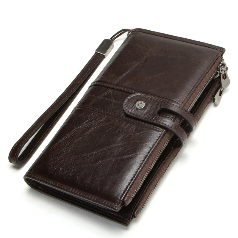 

European and American Leather Men's handbag three fold multi-functional Leather Wallet