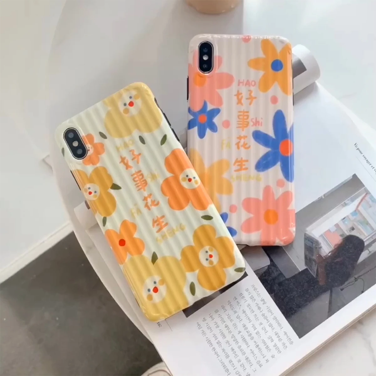 

Good luck to flower slogan suitcase cell phone cover For iphone 7 8 Plus IX XR6.1XMAX6.5 Cover iphone xs case phone case