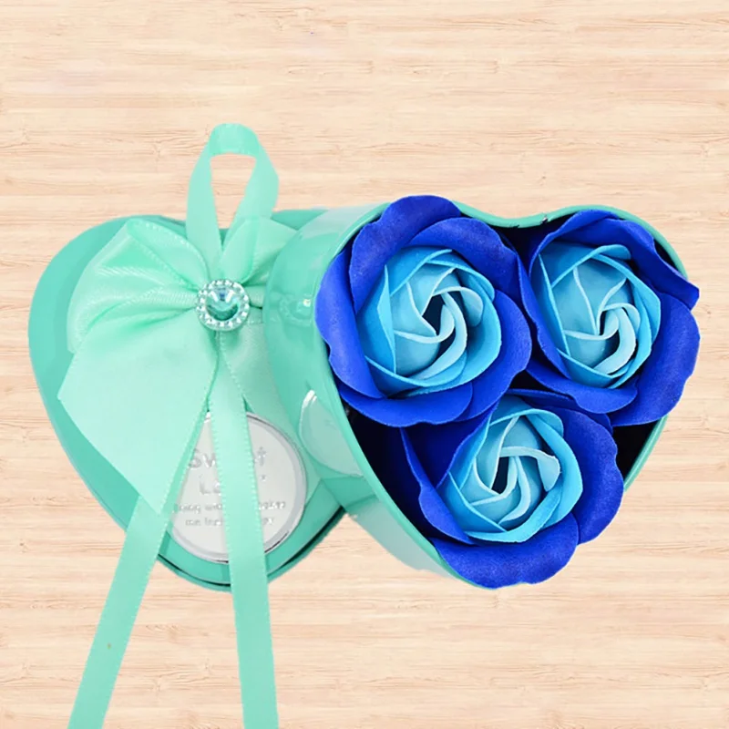 Роза Подарочная коробка мыло цветок подарок искусственный в форме сердца коробка творческий день Святого Валентина Подарки для девочек украшение дома свадьба - Цвет: XOI0404L1