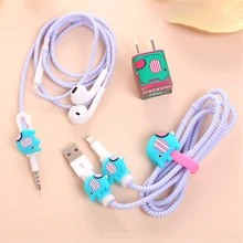 

5pcs/set Mobile Phone Earphone Data Line Protector Set Cable Protective Cover for Iphone 7/8/x Sticker Earphone Cable Winder