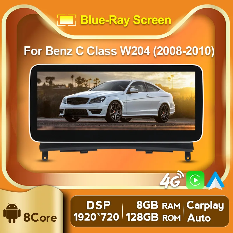Автомагнитола Carplay для Mercedes Benz C Class W204 C180 C200 C220 C300 C350 8 Гб 128 ГБ автомобильный