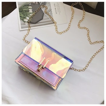 

Fashion Women Handbags Laser Clear Transparent Tote Hologram Handbag Purse Shoulder Bag Coin Purses