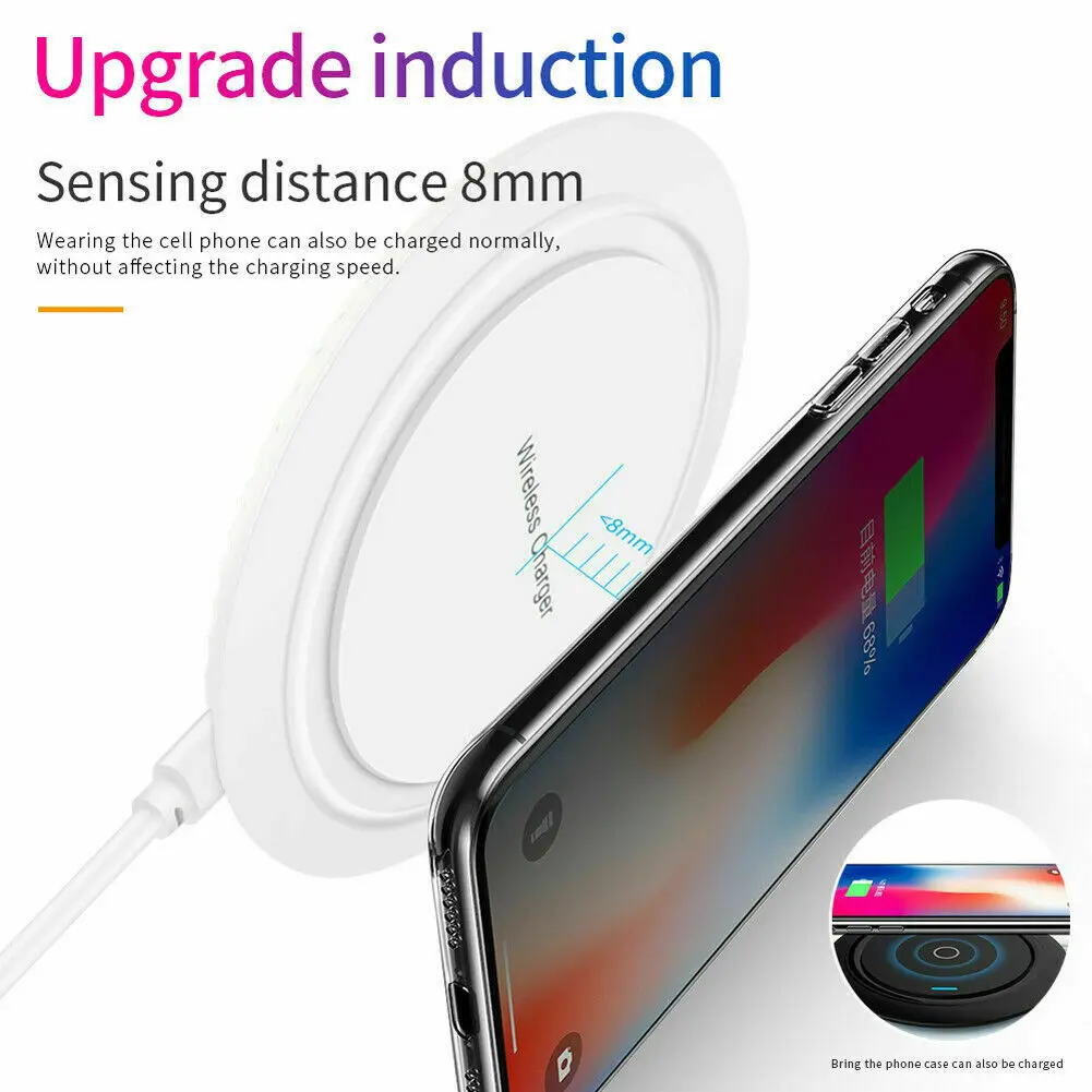 Оригинальное Быстрое беспроводное зарядное устройство Qi для samsung Galaxy S8 S9Plus Note9 S7 S10