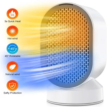 

600W Electric Heater Portable Mini Heaters Fan Desktop Machine Energy-saving Winter PTC Ceramic Heating With Overheat Protection