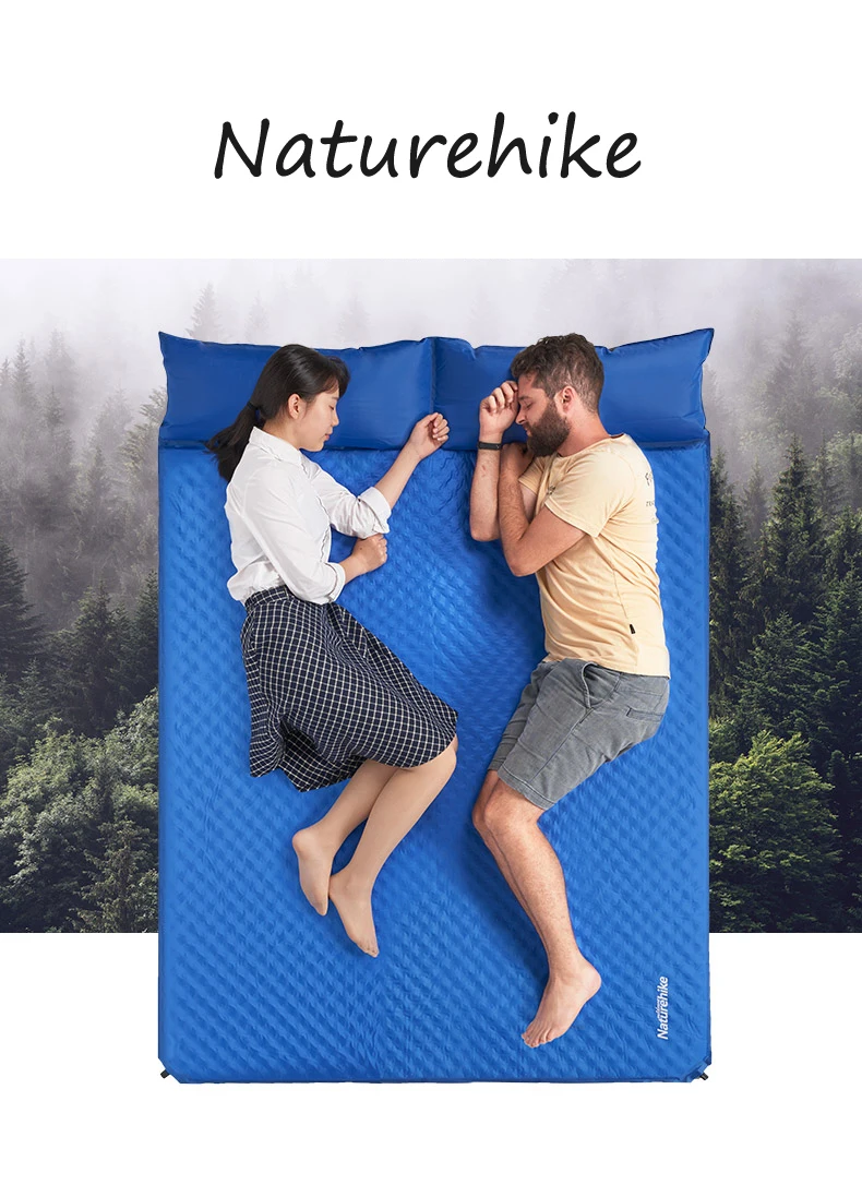 Almofada de Dormir Cama com Travesseiro Esteira de Acampamento Naturehike Colchão Auto-inflável Única Pessoa Portátil Dobrável Nh15q002-d 7 Esteira de acampamento