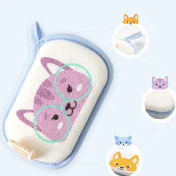 

Baby Nursery Baby Bath Toddler Brushes Soft Cartoon Animal Wipe Hanging Bathing Brush for Children Bathroom